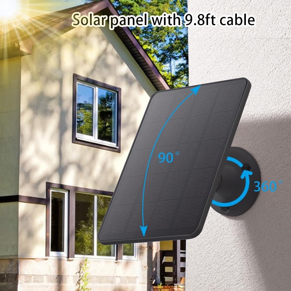 Camera Solar Panel Compatible with WYZE Battery Cam Pro Wireless 1 Pack Black