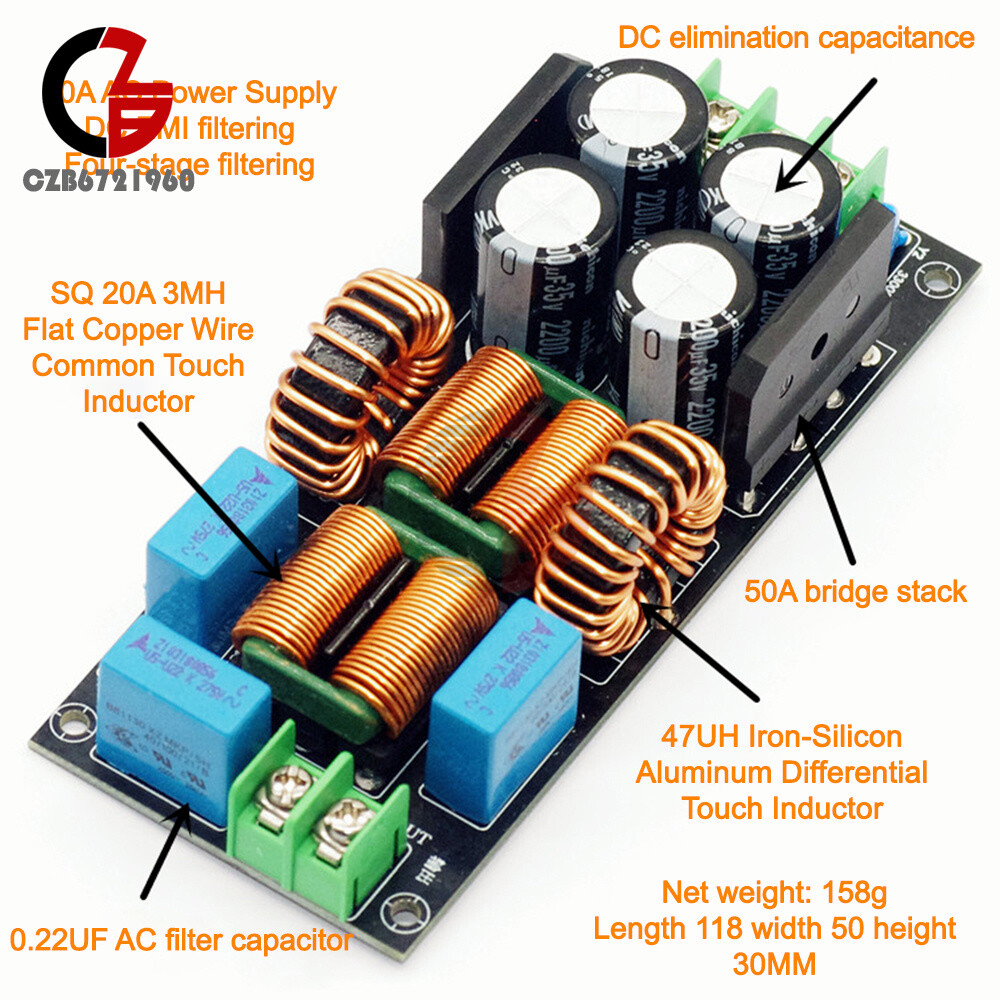 AC110-250V Amplifier Audio Power Filter EMI Filter DC High Current 4A/10A/20A