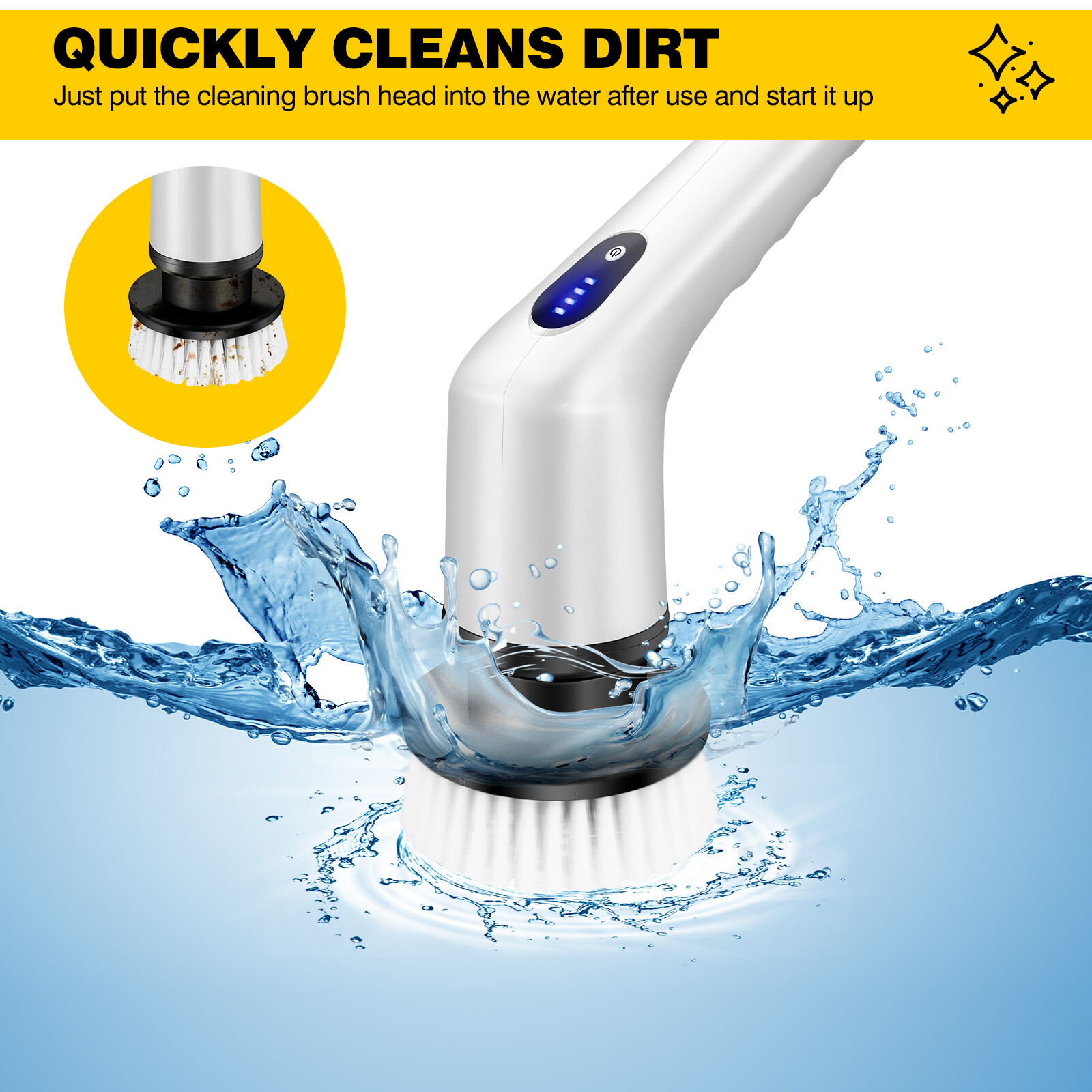 Powerful Spin Scrubber Electric Mop Rechargeable & Cordless For Kitchen,Bath