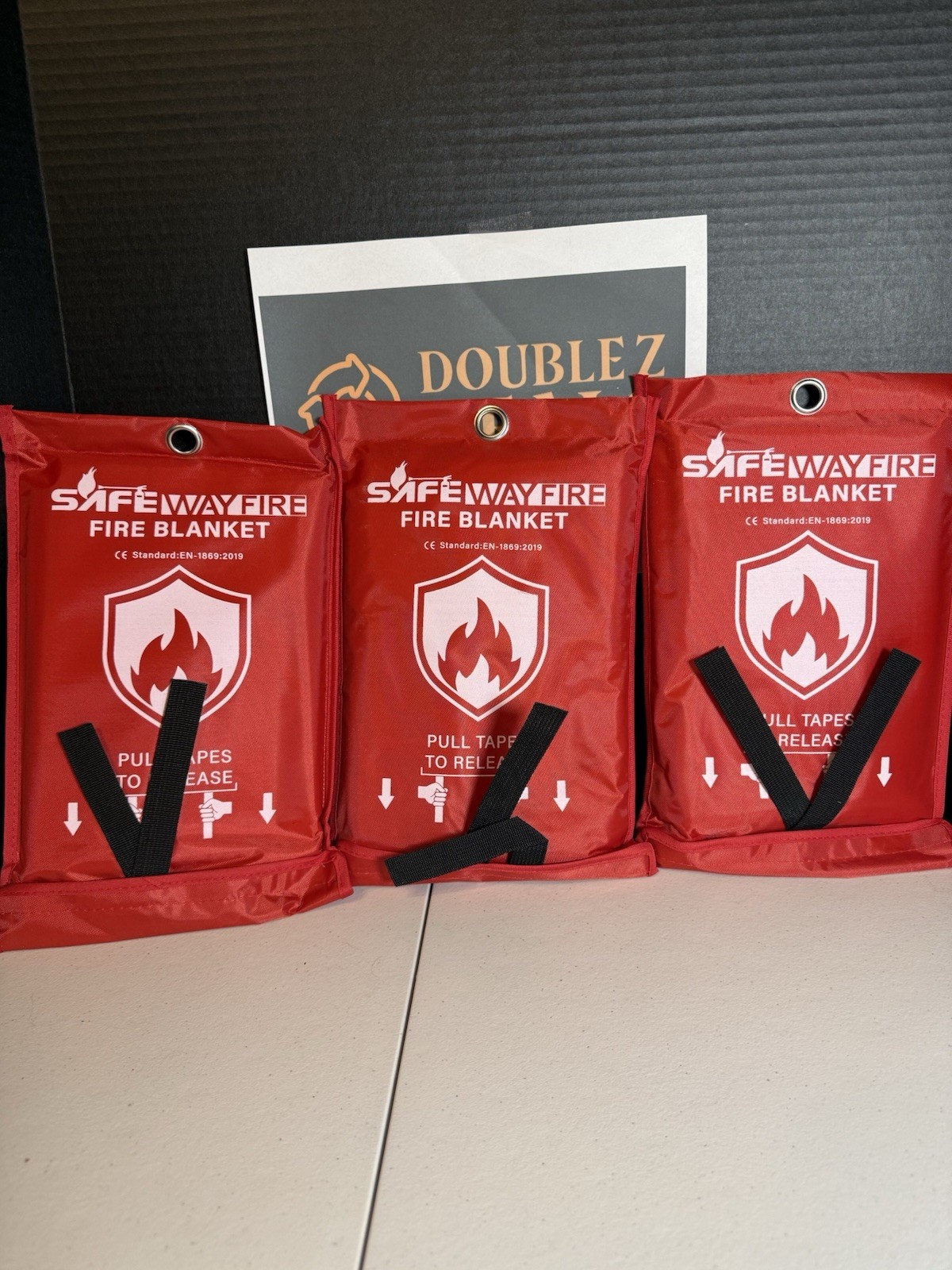 Emergency Fire Blanket for Kitchen/Home Car, 3 Pack 39.37” x 39.37”Fire Safety