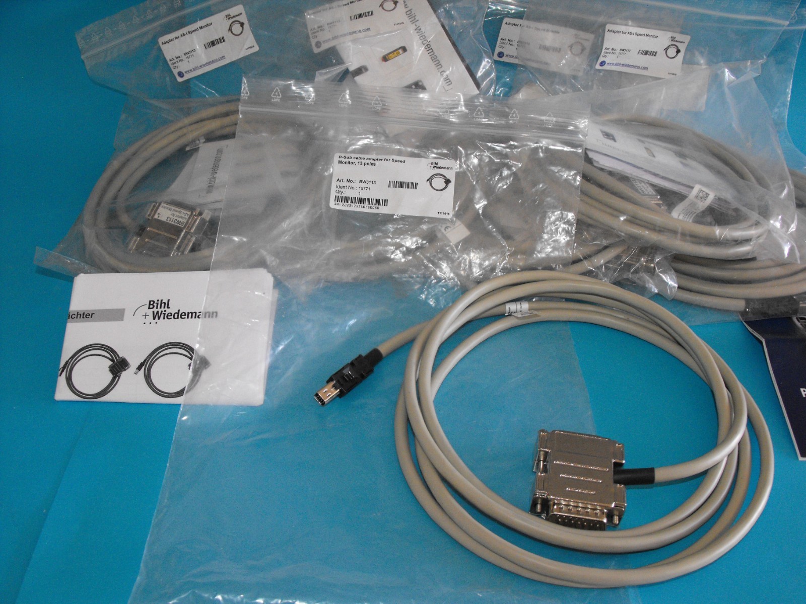 Bihl+Wiedemann BW3113.D-Sub cable adapter for Speed Monitor, 13 poles.NEW