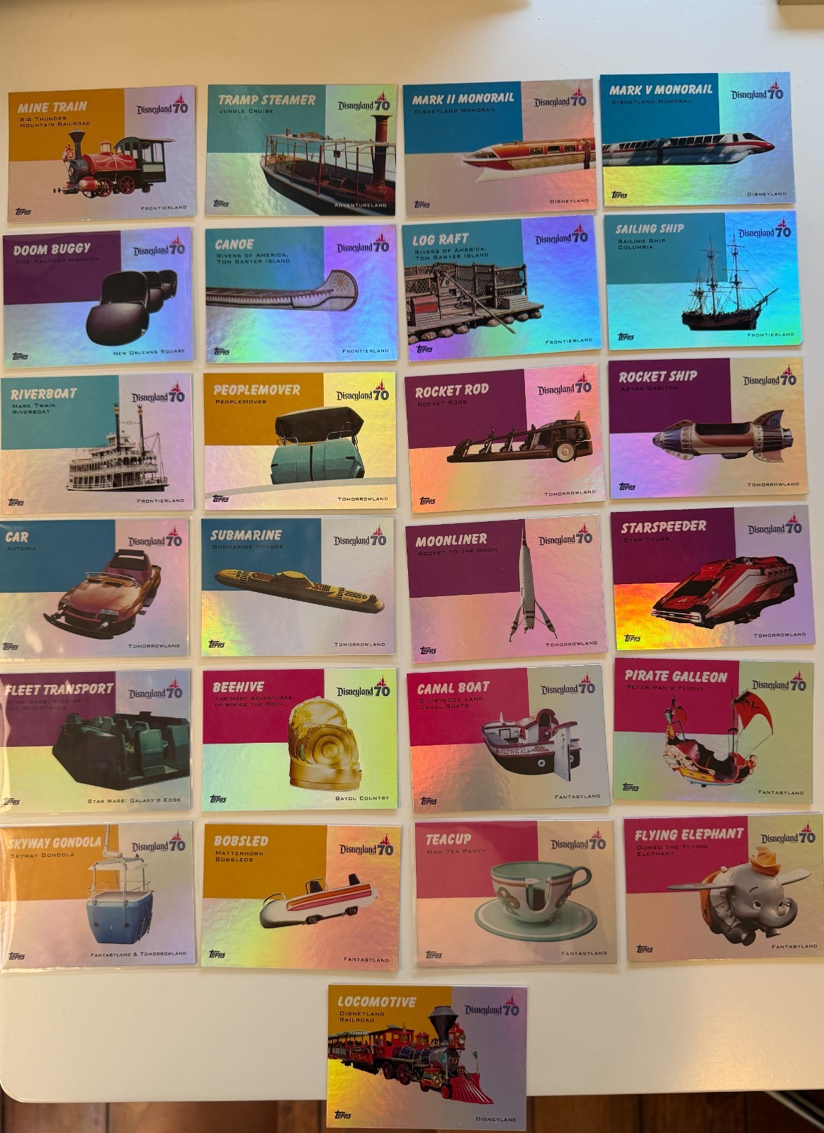 2025 Topps Disneyland 70th T54 On Wheels Pick Your Card Ride Vehicle Insert