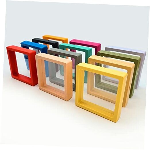 ailison 12PCS 3D Floating Frame Display Stand, Jewelry Box, Gift Box, Ornament