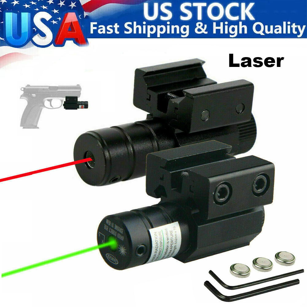 Tactical Red/Green Laser Beam Dot Sight Scope For 11/20mm Rail Pistol Gun