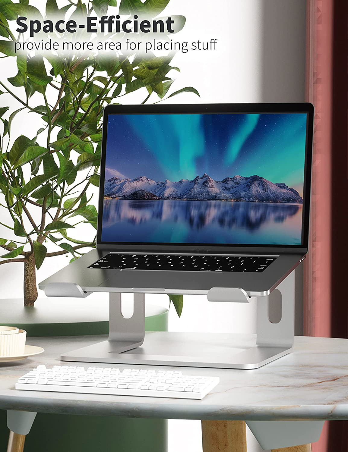 SOUNDANCE Laptop Stand, Aluminum Computer Riser, Ergonomic Laptops Elevator for