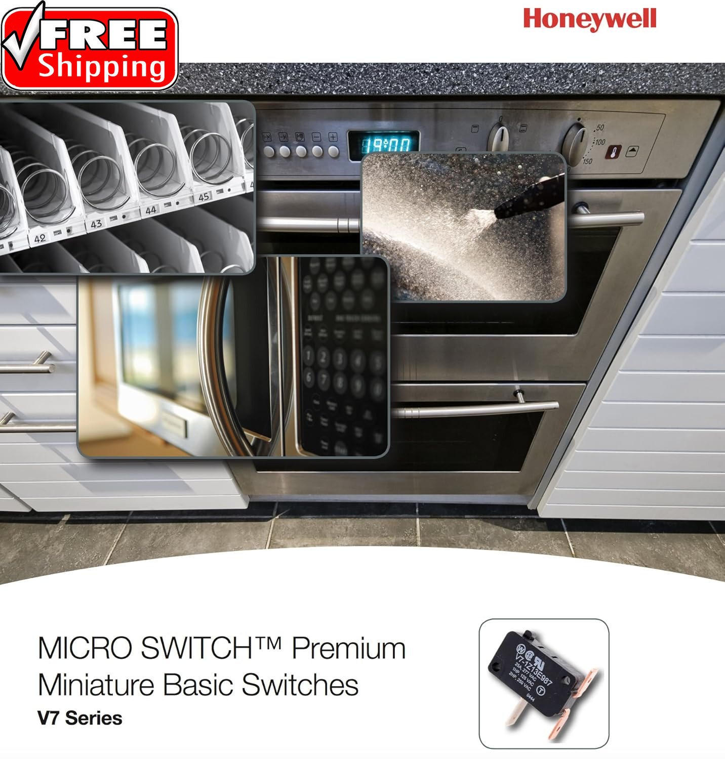 Micro Switch Premium Basic / Snap Action Switch 25A @ 250VAC V7-1Z29E9, ( Pack o