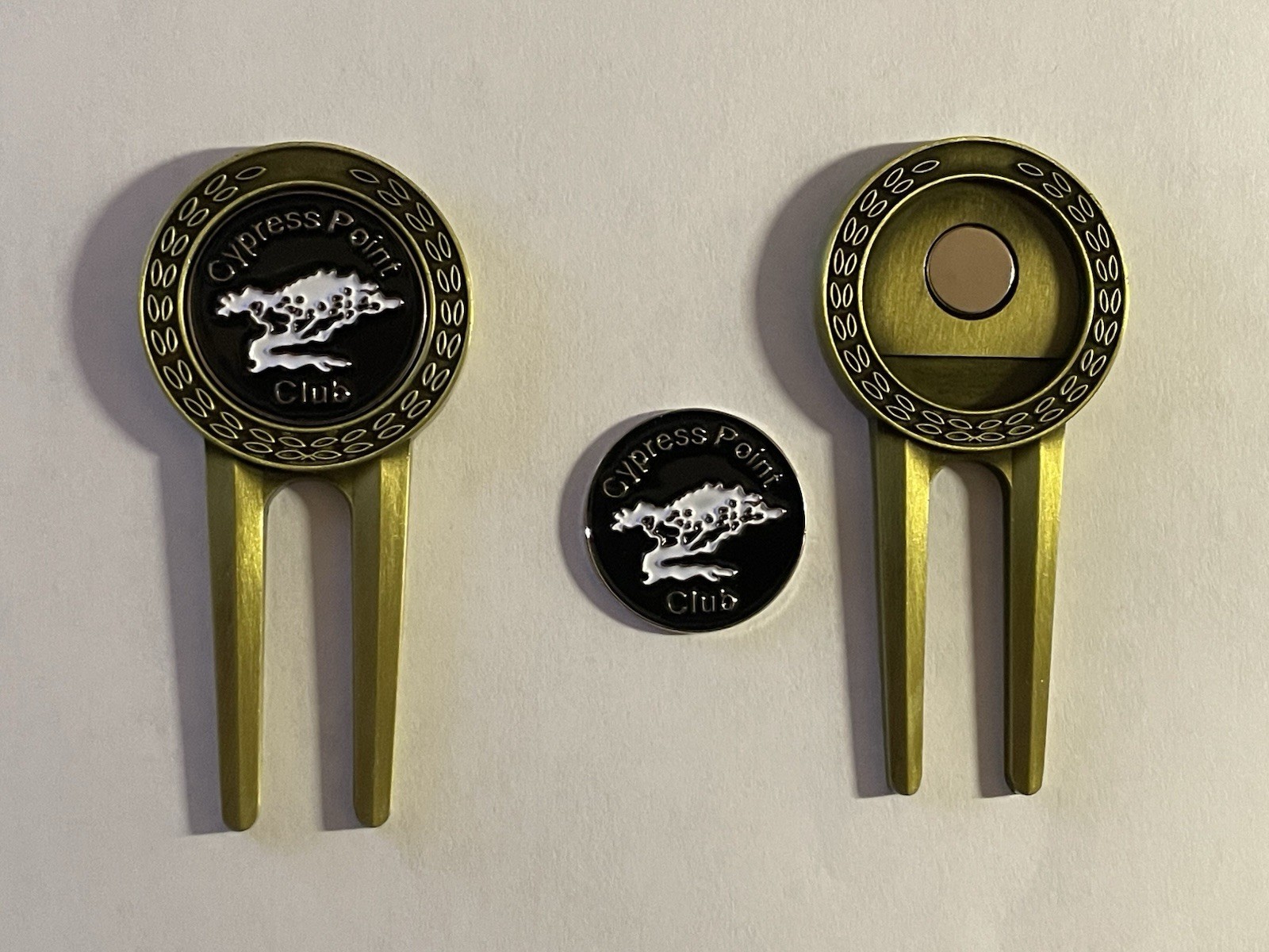 (1) Cypress Point Club Divot Tool &  1" Coin Style Golf Marker - A Beauty!