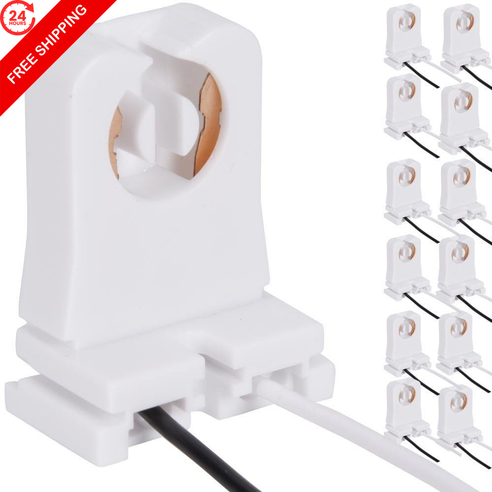 12-Pack JACKYLED Non-Shunted 12-pack, T8 Lamp Holder With wire-12 Pack