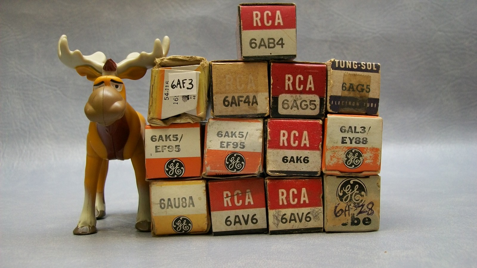 6AB4, 6AF3, 6AF4A, 6AG5, 6AK6, 6AU8A, 6AV6, 6AZ8 & more Vacuum Tubes Lot of 13