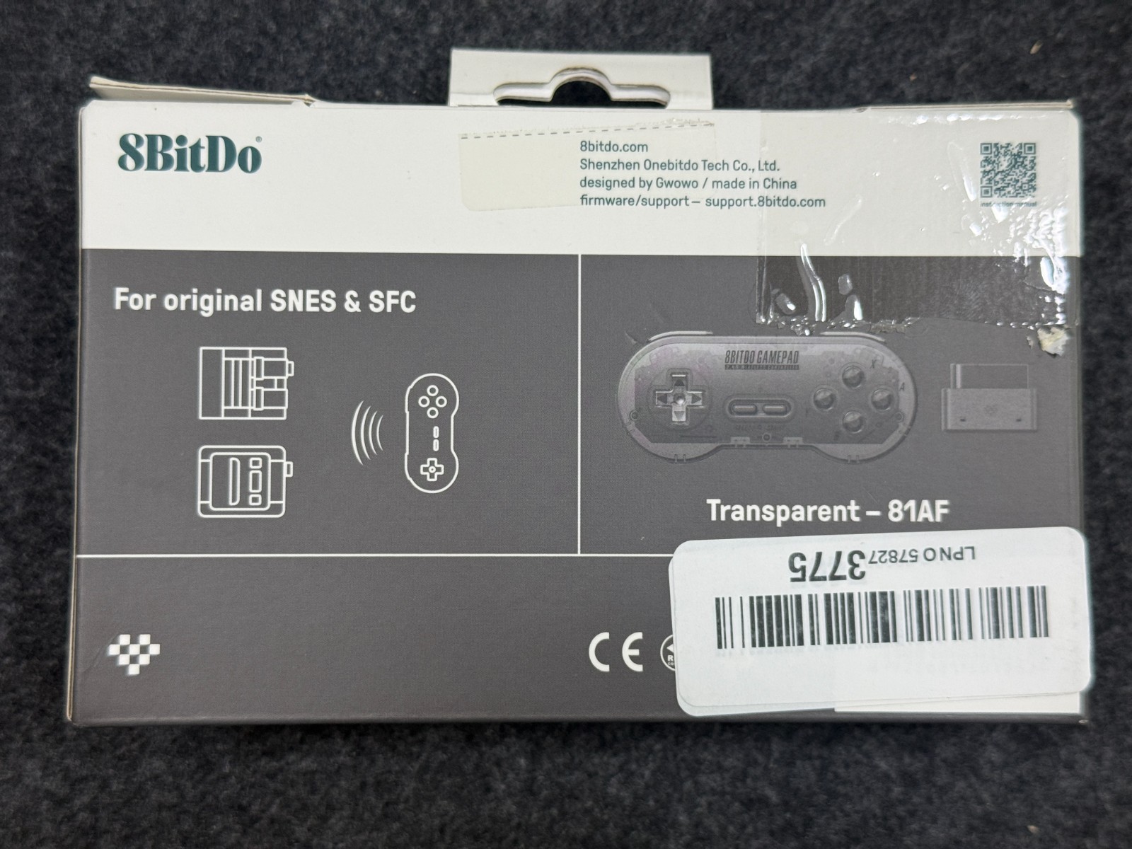 8Bitdo Sn30 2.4G Wireless Gamepad for Original SNES/SFC (Transparent Edition)