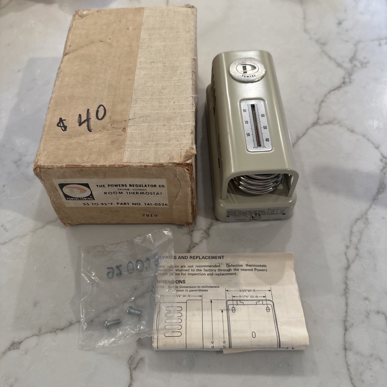 NEW Powers Control 141-0526 Room Thermostat 55-95 F