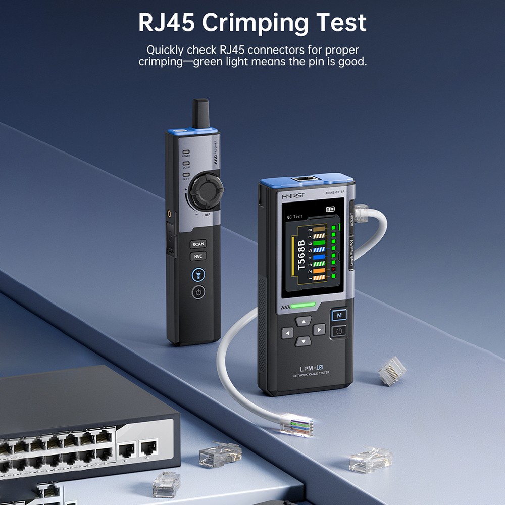 FNIRSI LPM-10A Network RJ45 /RJ11 Line Finder Cable Tracker Tester POE Detection