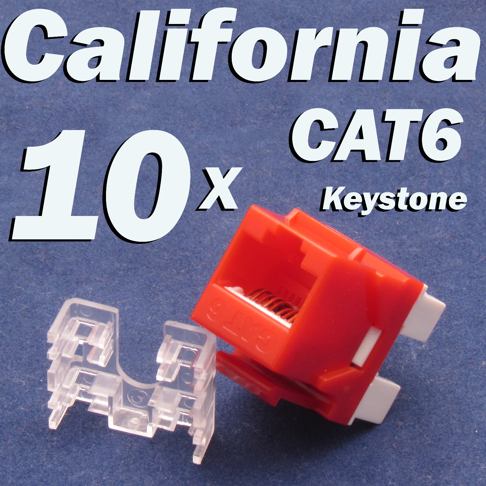 10 X Pcs lot Keystone Jack CAT6 Network Ethernet 110 Punch Down 8P8C RJ45 Red