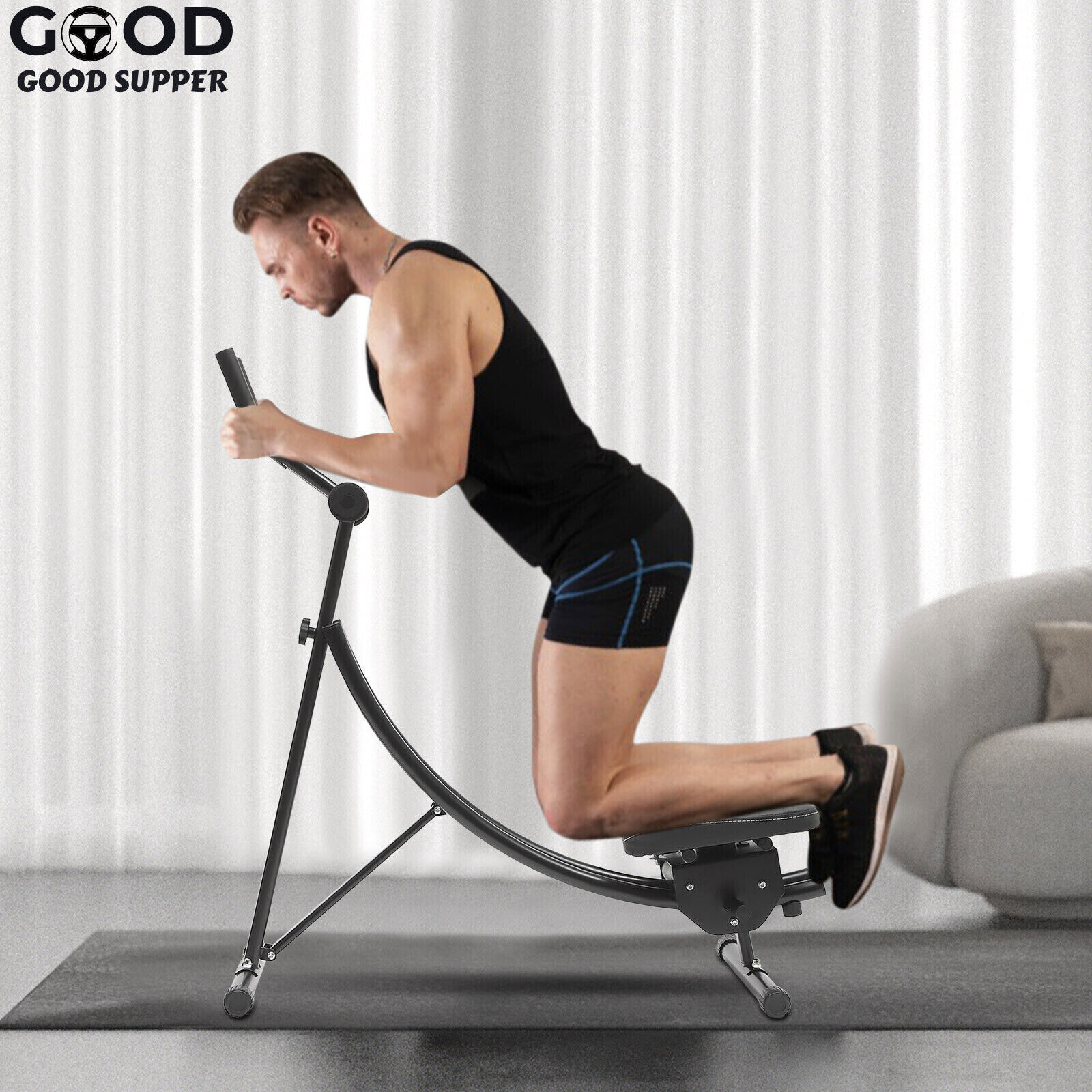 Ab Machine Coaster Abdominal Crunch Trainer fit Home Gym Core Workout Equipment