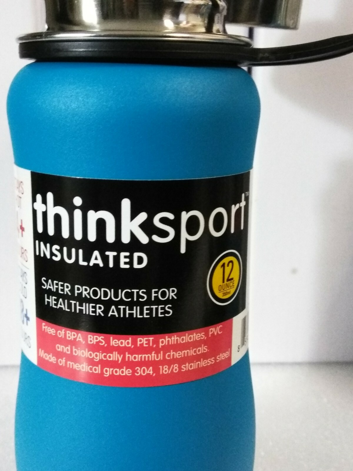 Lot 4 Thinksport 12 Ounce (350ml) Lt. Blue Insulated Stainless Steel Bottle
