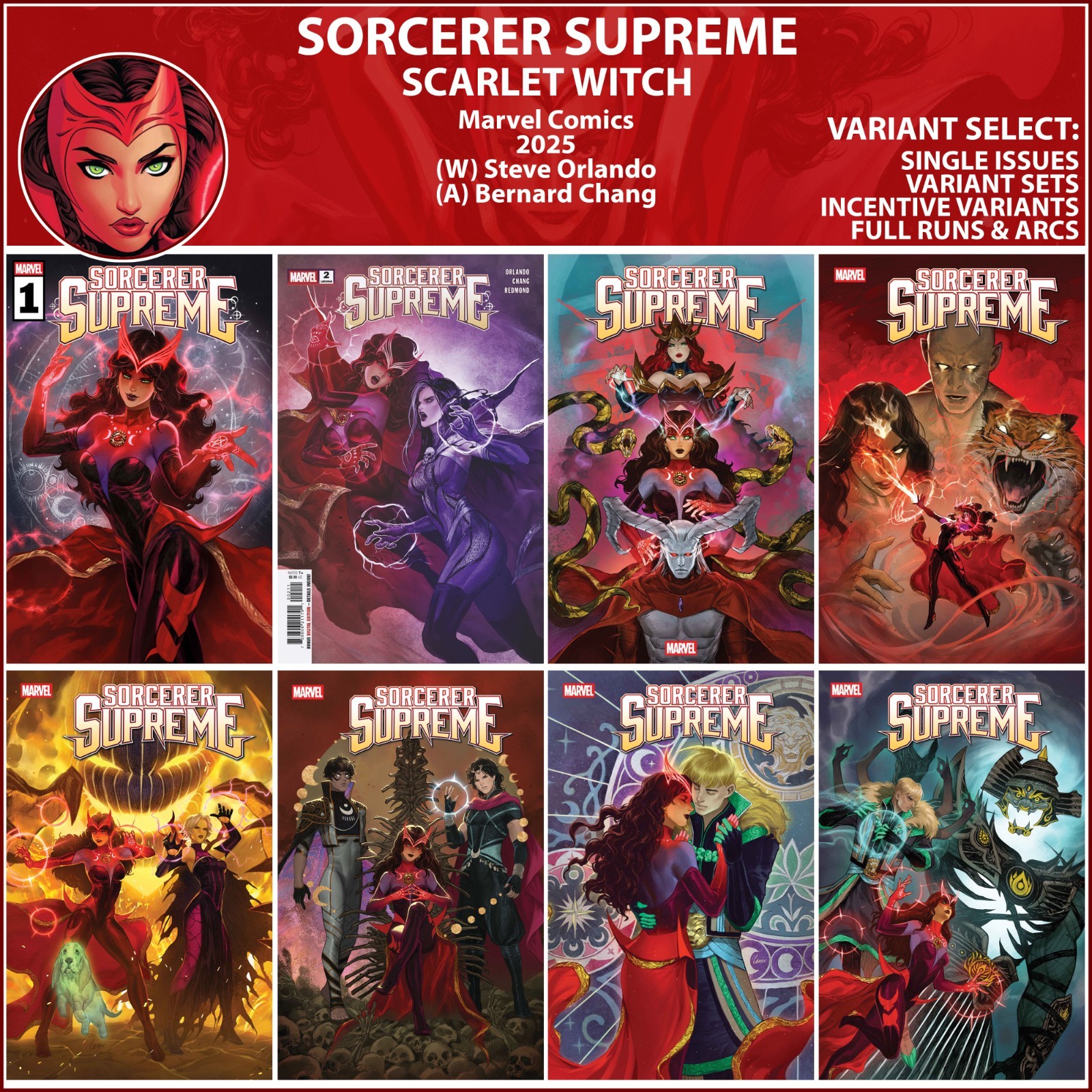 Sorcerer Supreme (2025) #1-3 4 5 6 7 8 Marvel Comics Scarlet Witch COVER SELECT