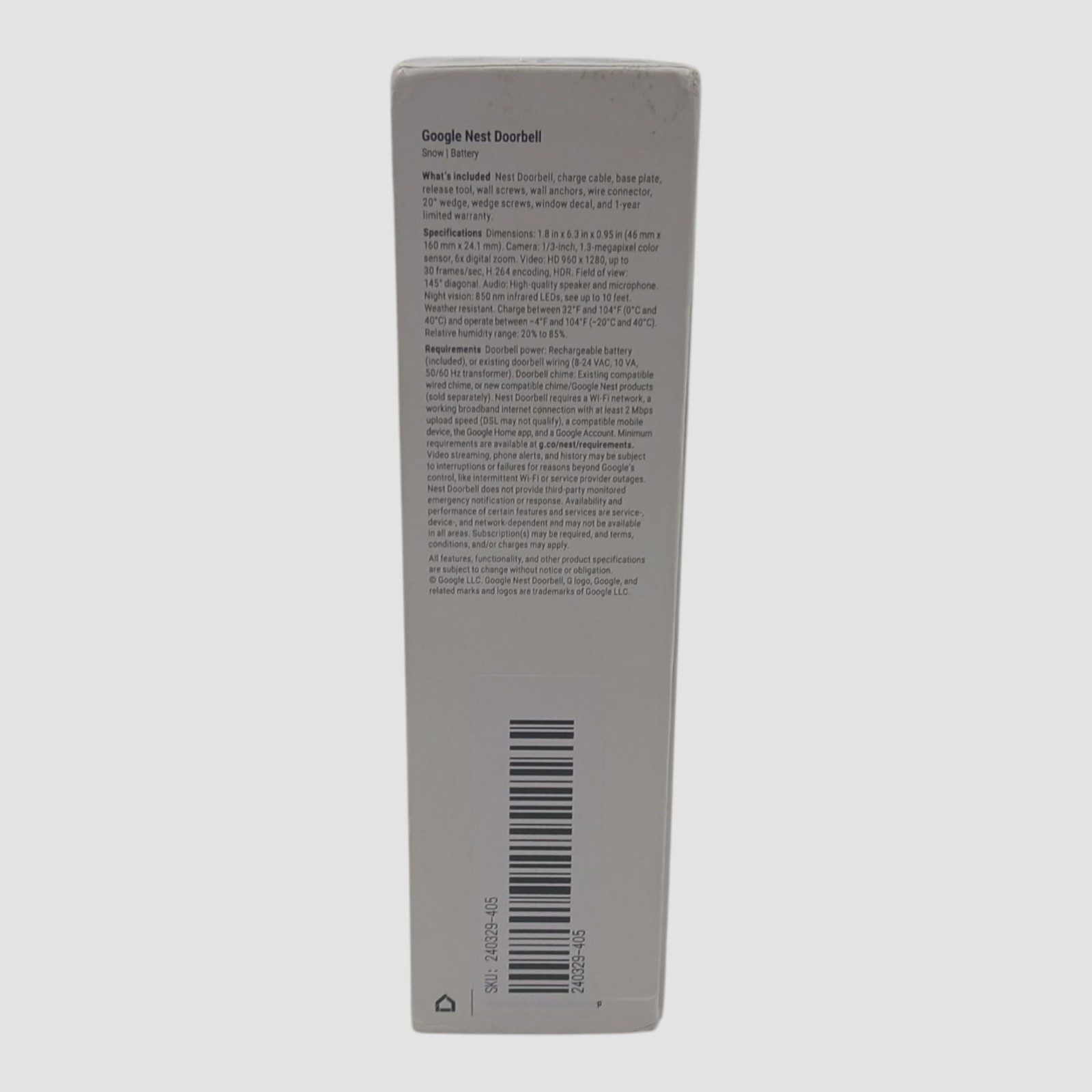 Google Nest Doorbell - Battery (Untested)