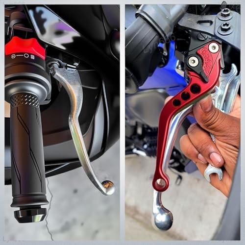 Short Brake Clutch Levers Motorcycle Double Disc Brake Lever CNC Aluminum Red