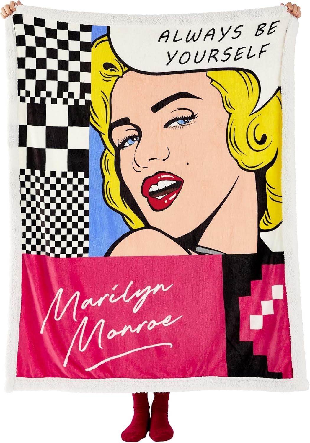 Bedsure Marilyn Monroe Always Be Yourself Sherpa throw 50" x 60" New