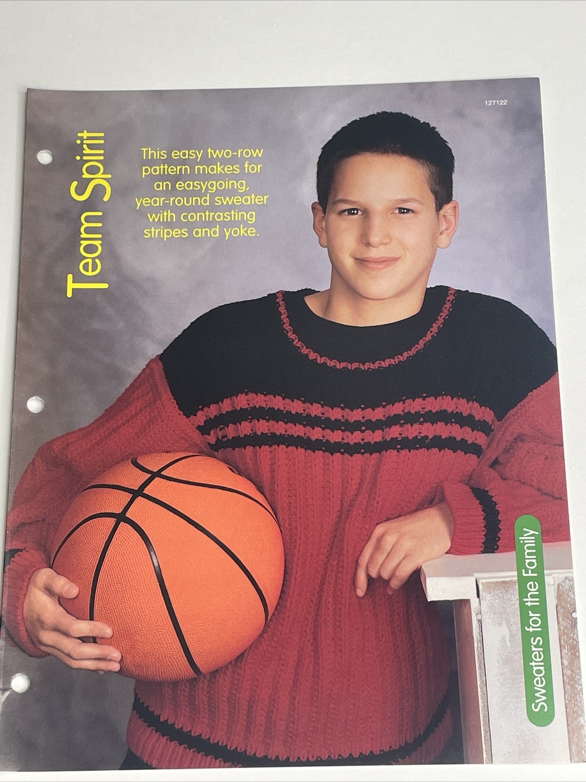 Team Spirit Sweater Adult Size S M L Knitting Pattern House of White Birches
