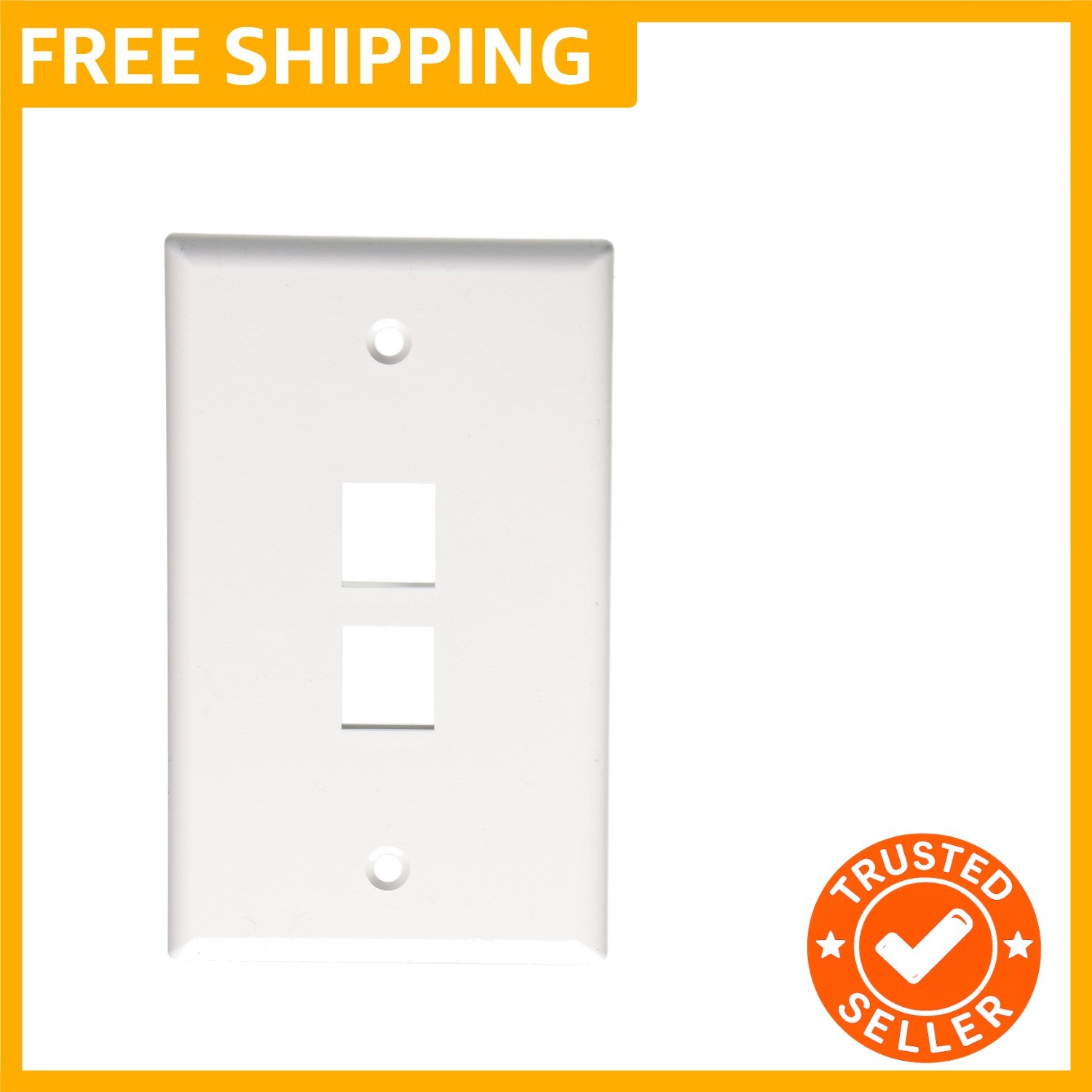Quickport Wallplate, Single Gang, 2-Port, 41080-2WP, White