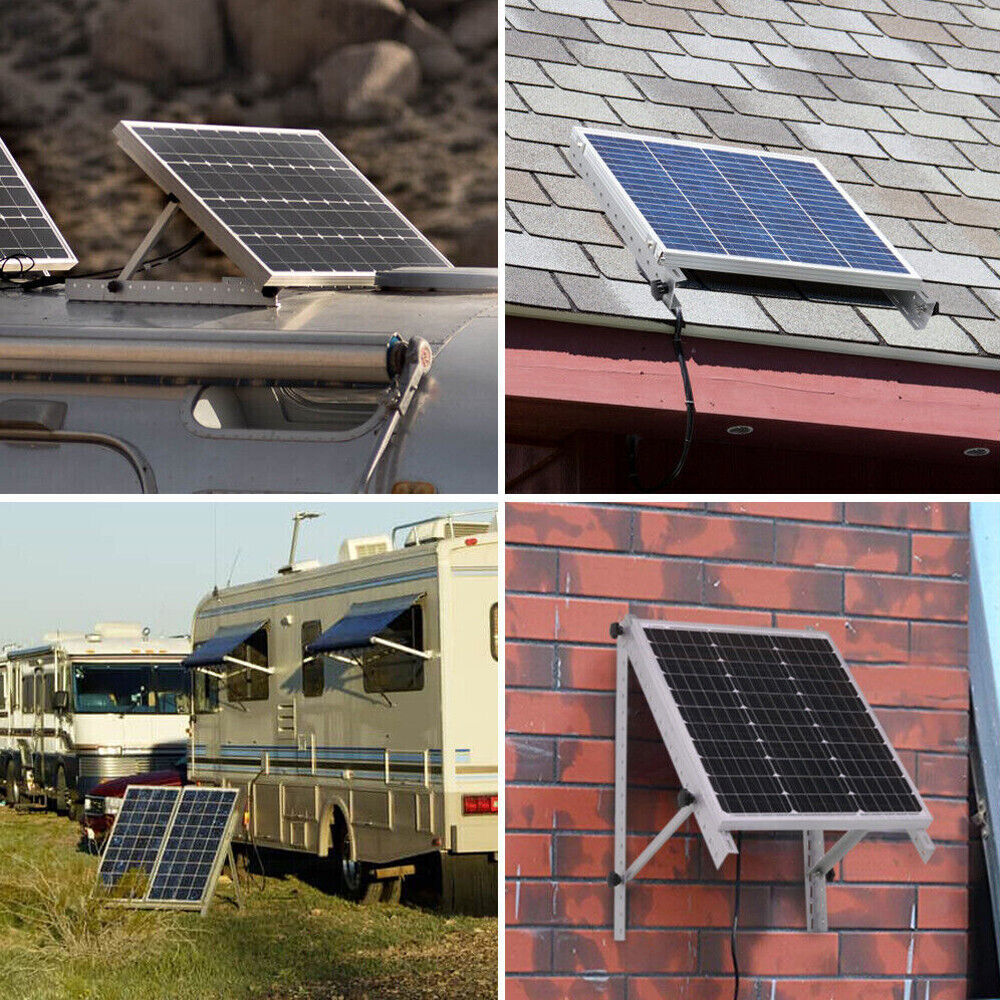 4PCS Solar Panel RV Tilt Mount Brackets Rooftop Flat Surface Adjustable Frame US