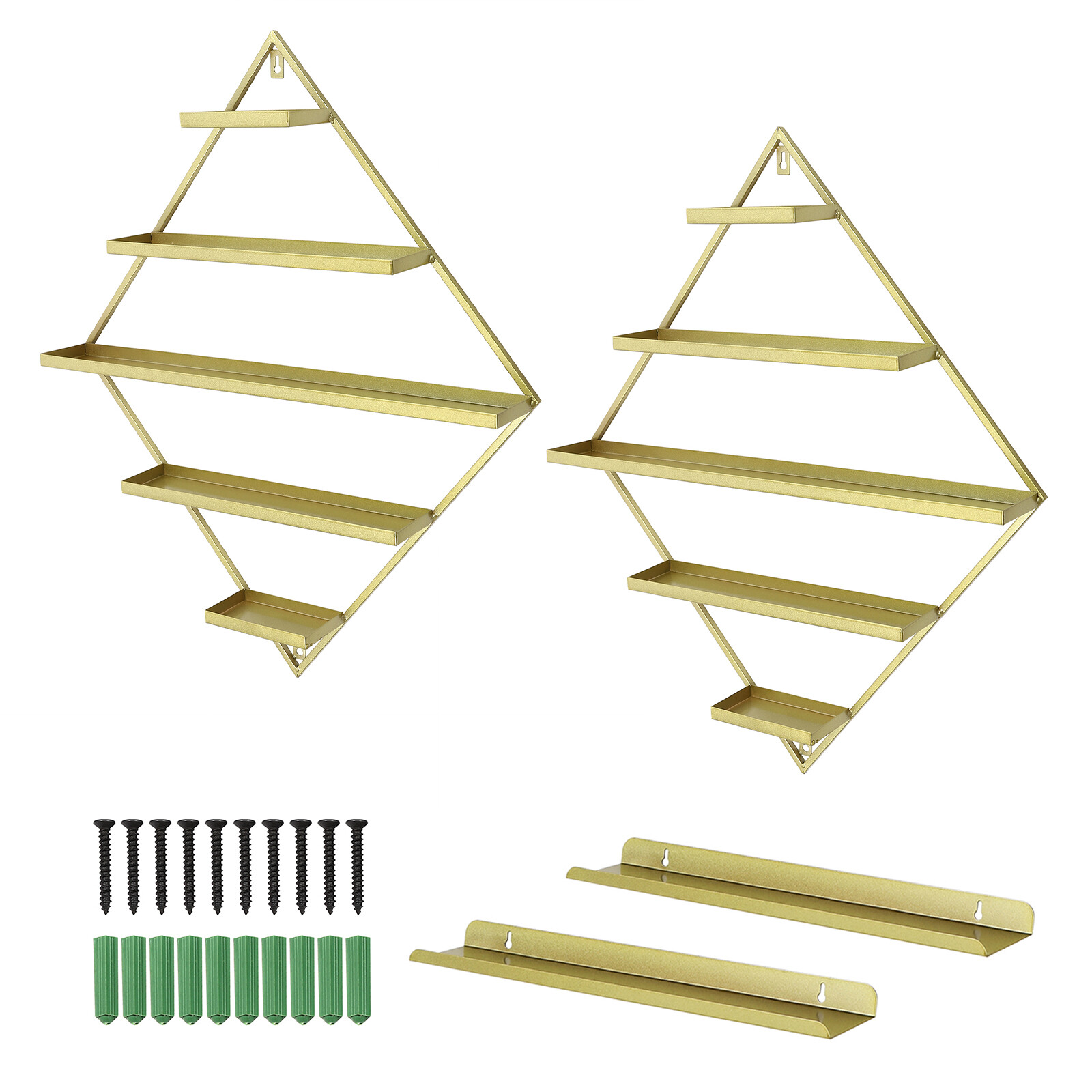 Rhombus Nail Polish Racks, Wall-mounted Nail Polish Racks, 5-tier Display Racks