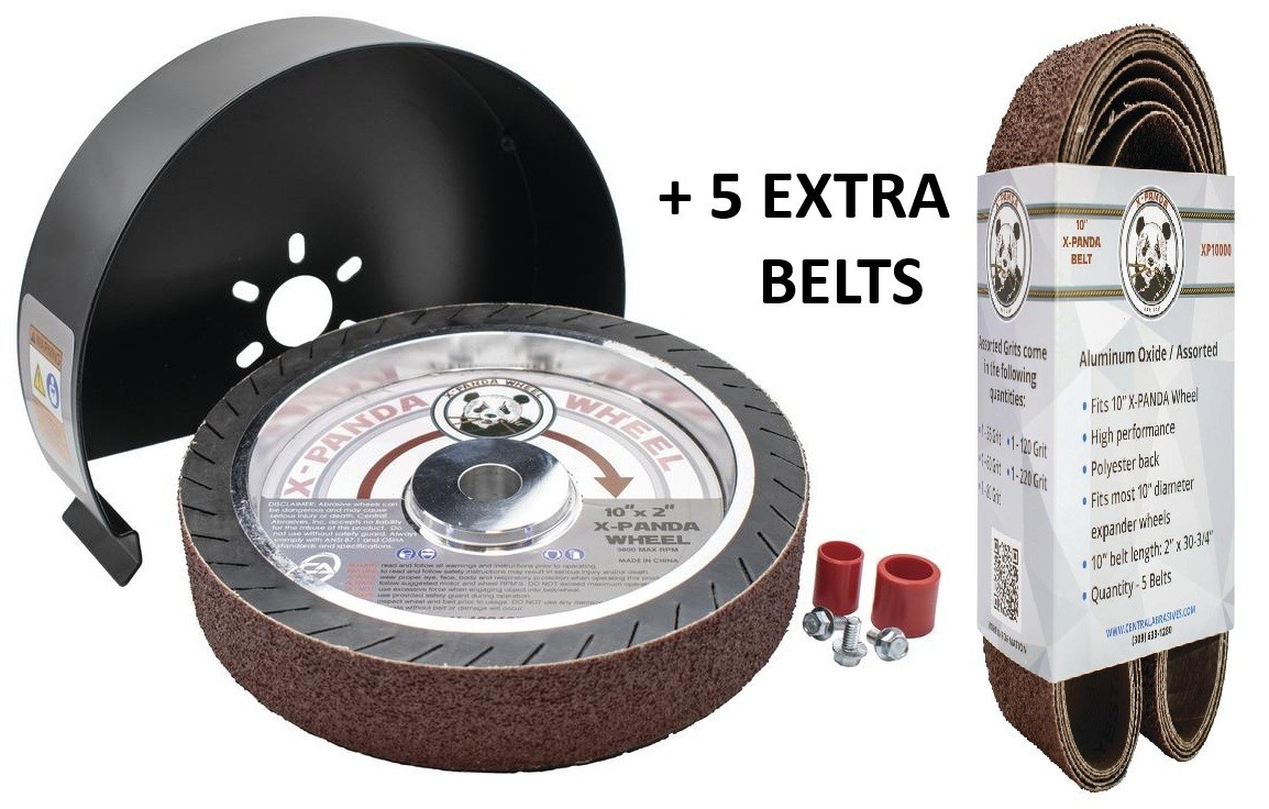 10" Expander Wheel w/Steel Safety Guard by X-Panda + 5 Pack of Belts - NEW