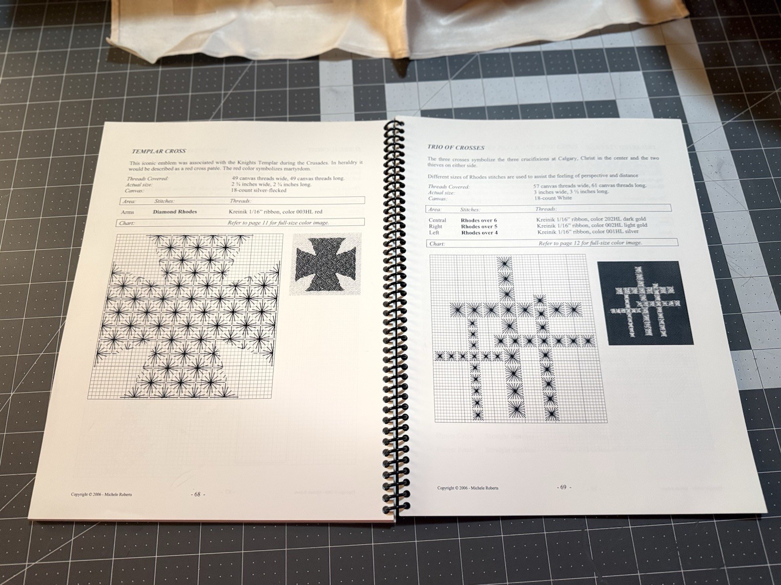 Crosses In Color - Charted For Needlepoint Patterns By Michele Robert’s - Signed
