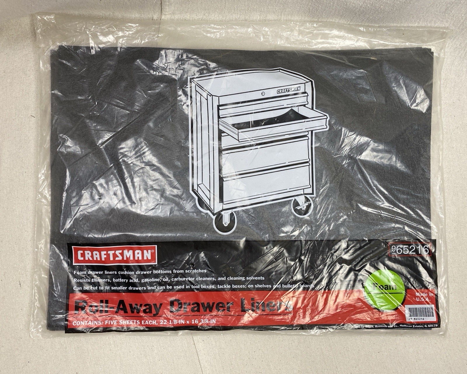 Sears Craftsman 965216 Foam Bottom Chest Drawer Liners Non-Slip Vintage USA NEW