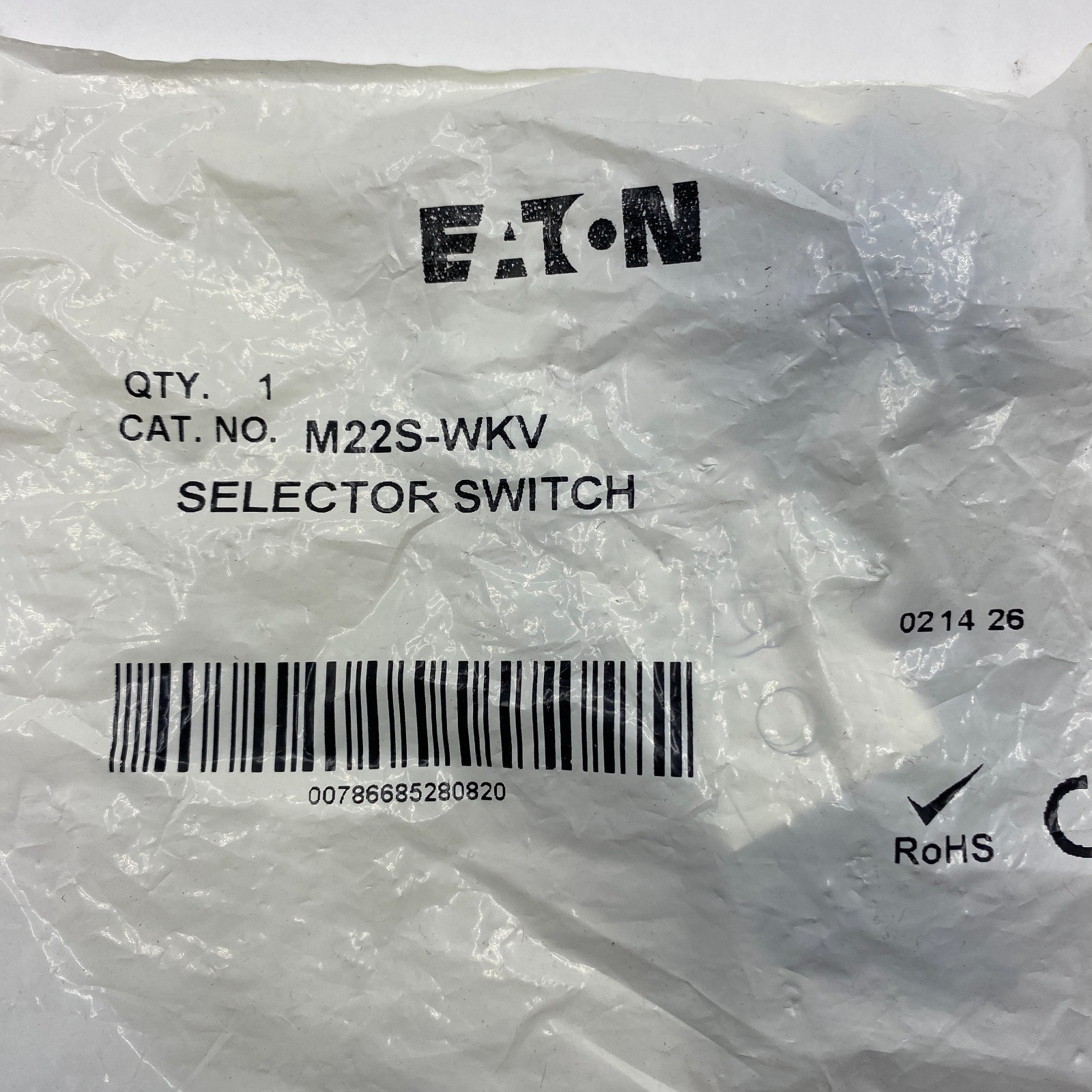 EATON M22S-WKV SELECTOR SWITCH M22SWKV NEW "FREE SHIPPING"