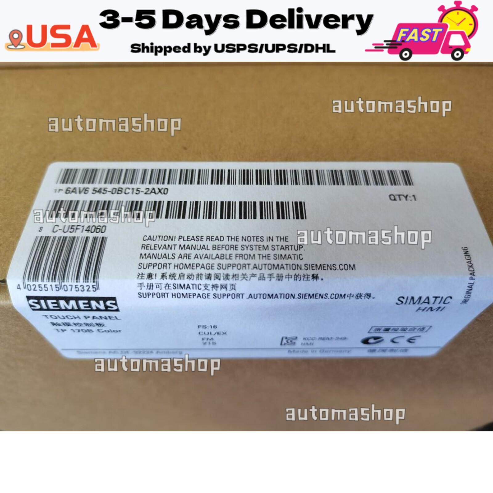NEW IN BOX SIEMENS HMI TP170B Touch Panel 6AV6545-0BC15-2AX0 6AV6 545-0BC15-2AX0