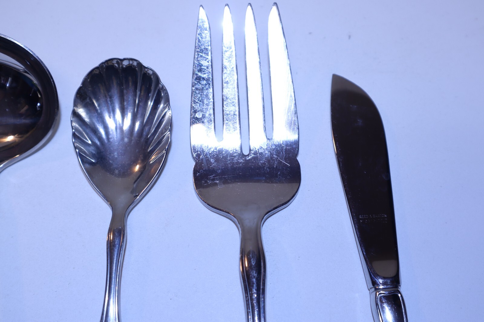 Reed And Barton REGENCY Stainless Flatware 6 Piece Serving Set Ladle Knife Fork+