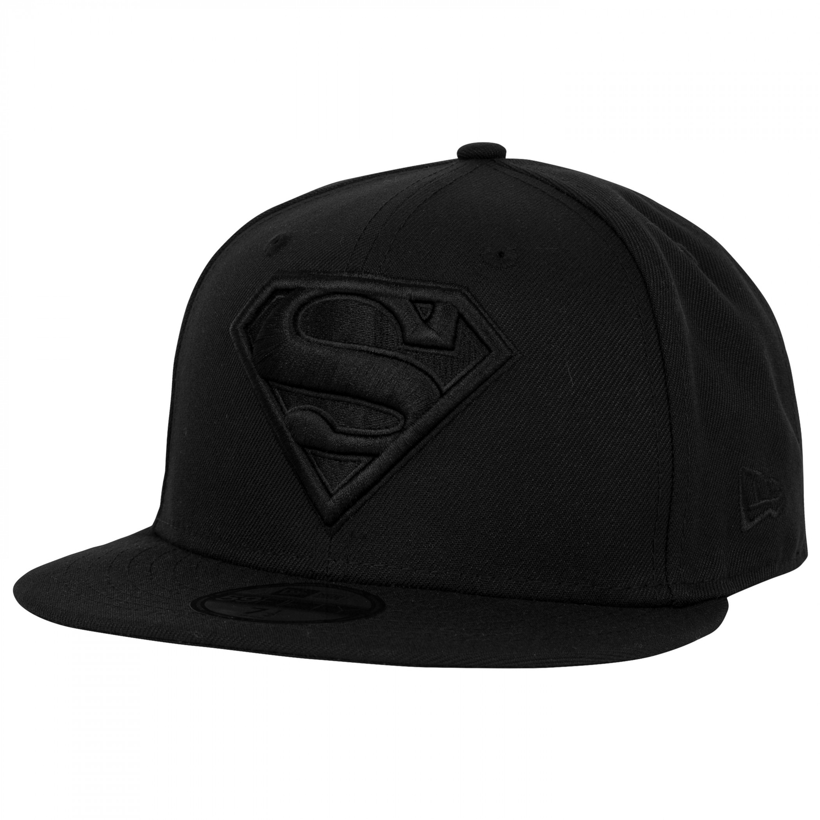 Superman Logo Black on Black New Era 59Fifty Fitted Hat Black
