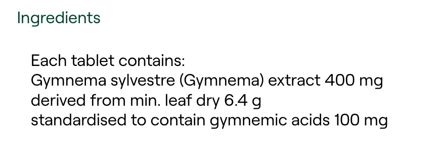 MediHerb Gymnema 60 Tablets