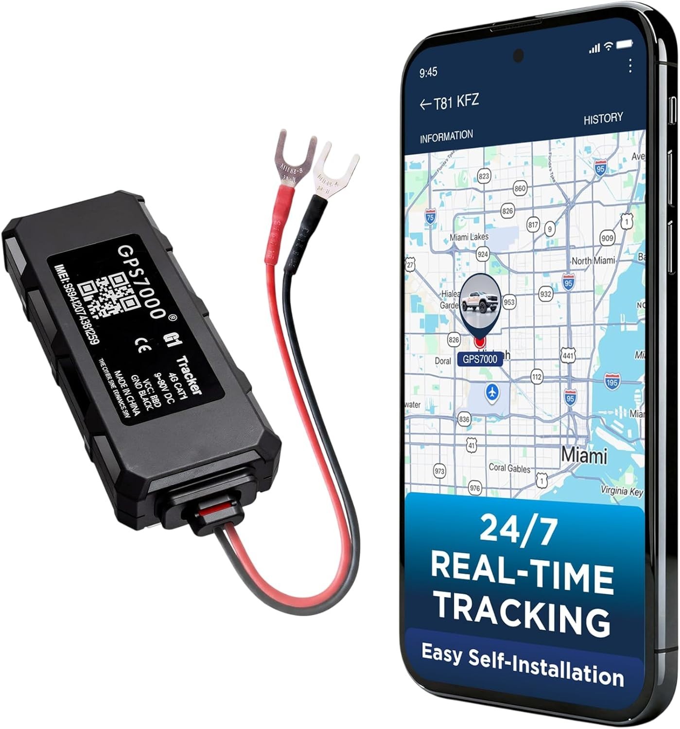 Real-Time Mini GPS Tracker - No Subscription, 4G Coverage for Fleet Management
