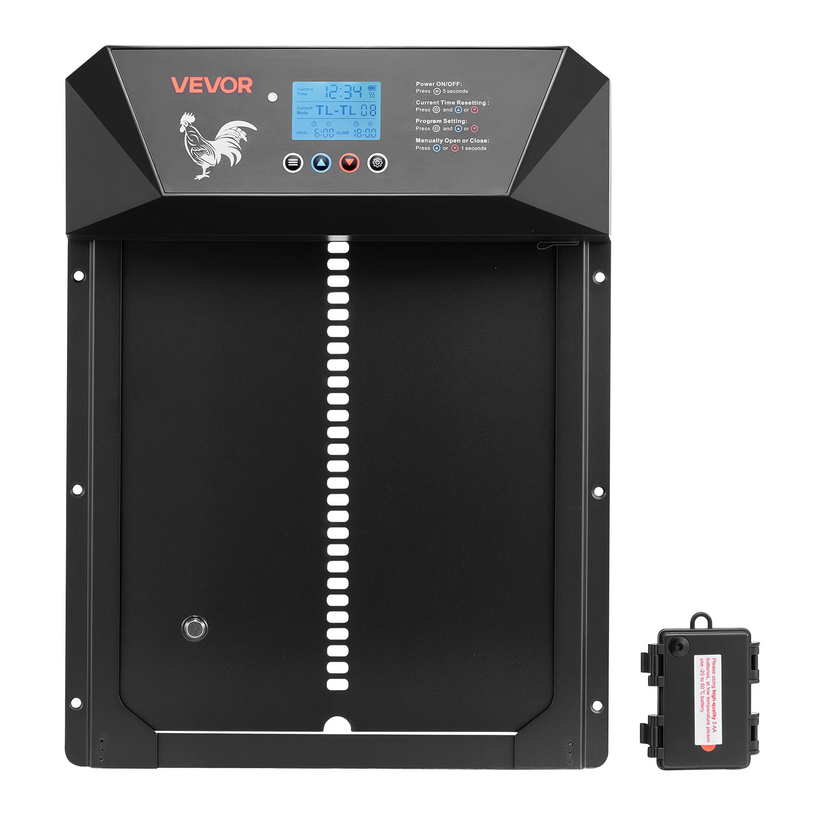 VEVOR DC & Battery Powered Automatic Chicken Coop Door Opener Light Sensor Timer