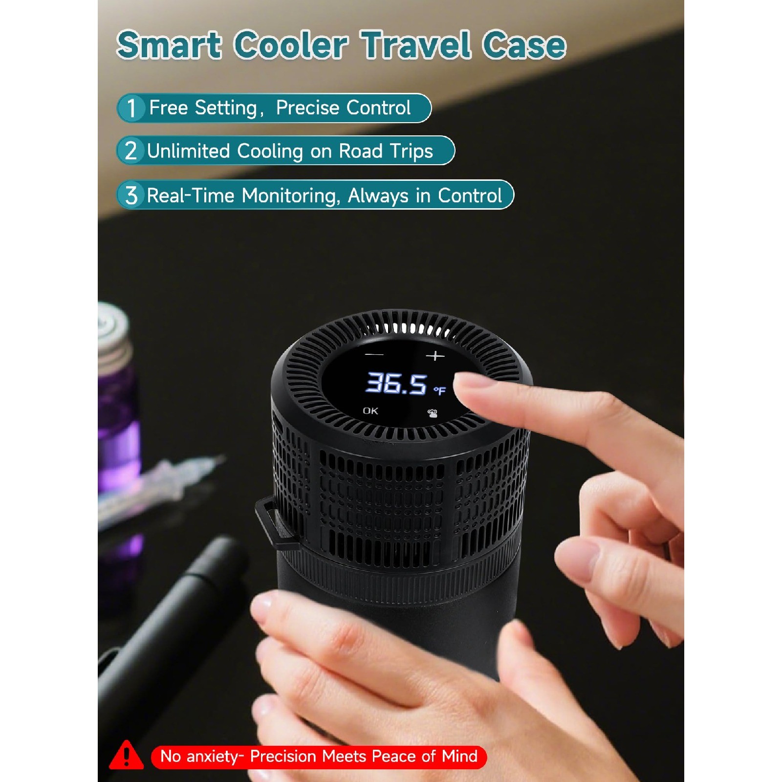 Electric Insulin Cooler Travel Case Lenke w/ USB Charger Biogel Ice Box Open Box
