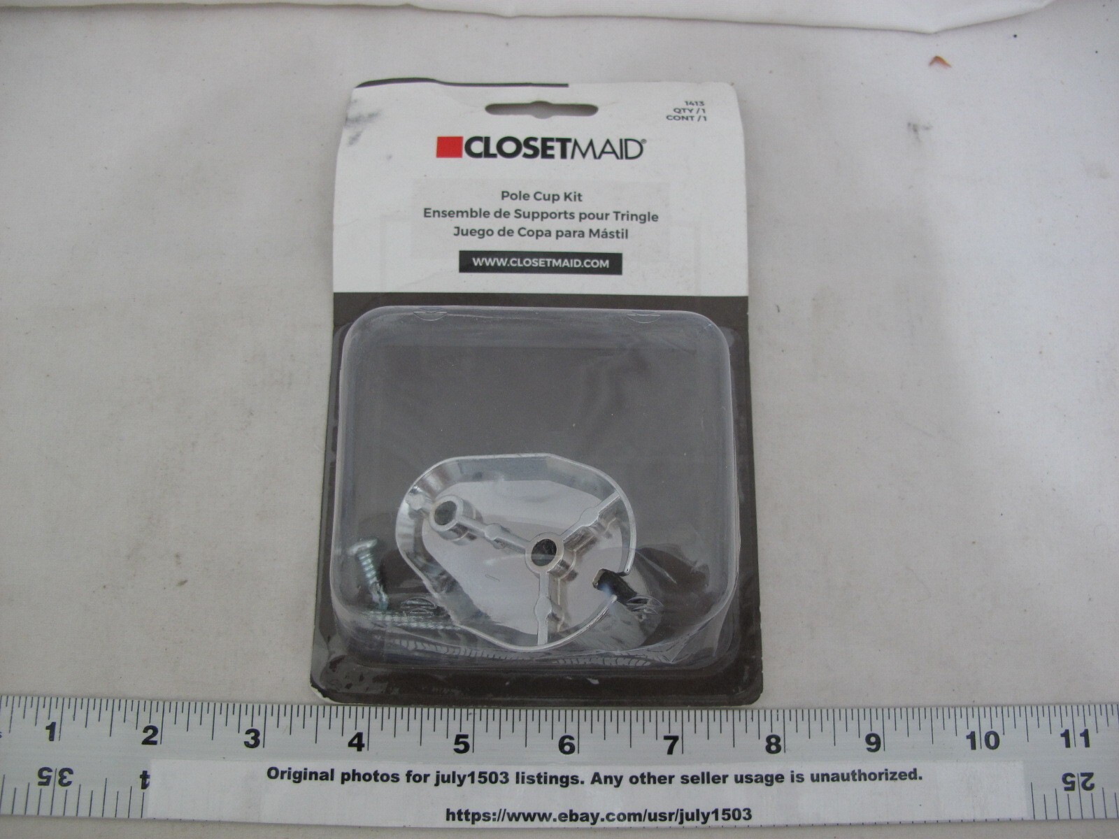 (1) NEW ClosetMaid Pole Cup Kit - #1413 - Made in USA!