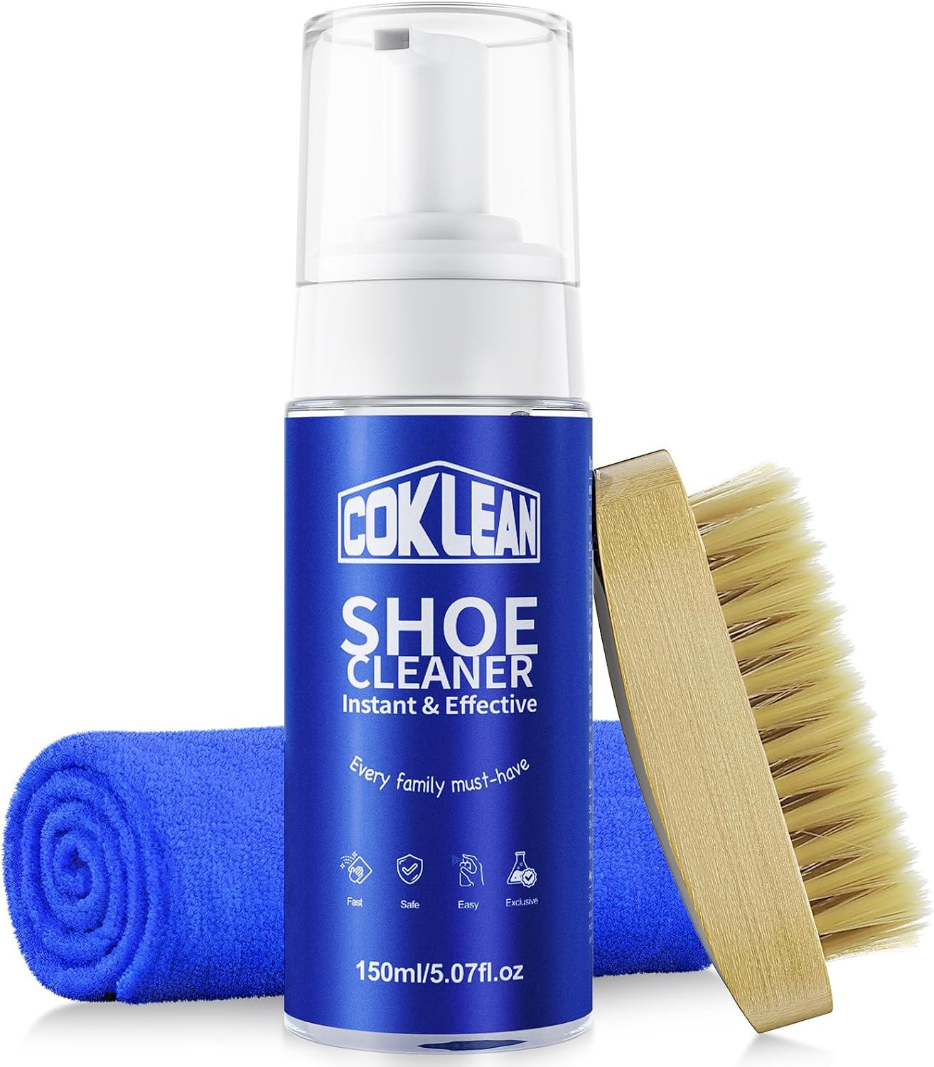Foam Shoe Cleaner, White Sneaker Cleaner Kit for Tennis Shoes, Running, Golf, PU