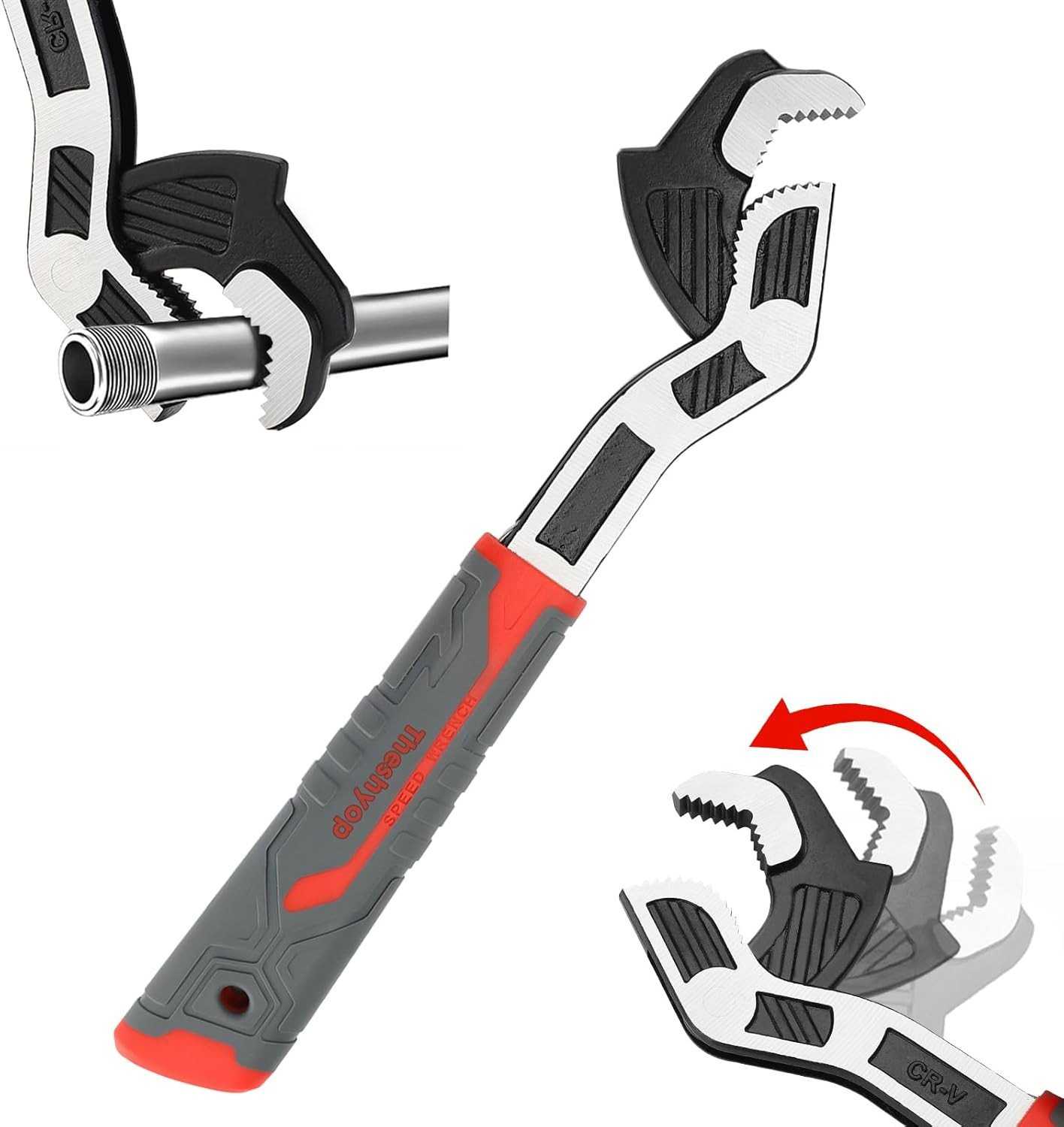 Multifunctional Self Locking Wrench, Self Adjusting Pipe Wrench, 10 Inch Plumber