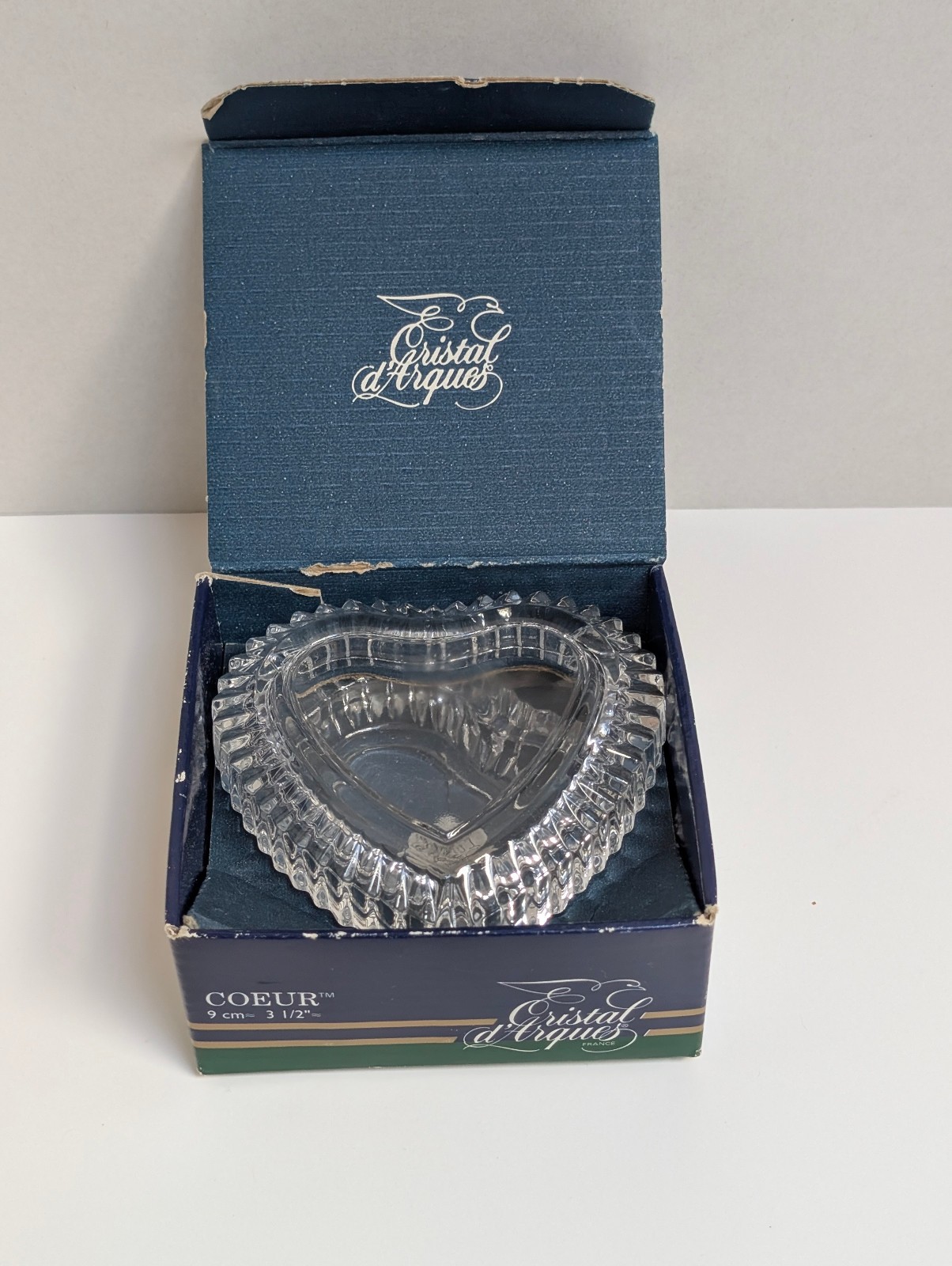 Coeur * Cristal D' Arques Crystal Trinket Box *New in Aged box*