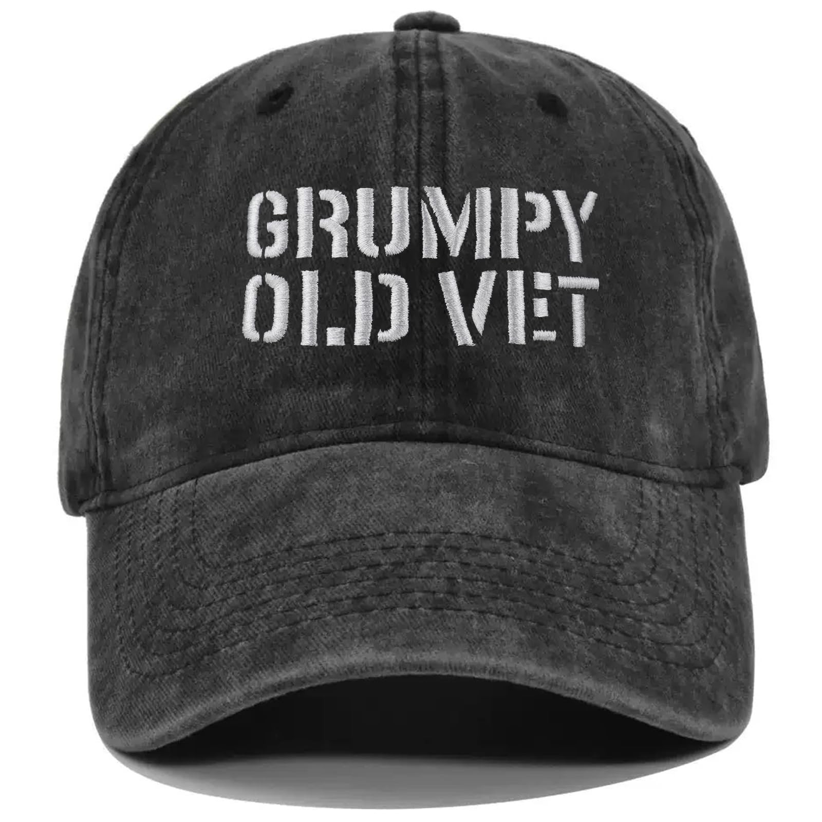 Grumpy Old Vet Hat for Men Women, Veteran Gifts, Adjustable Size Baseball Cap...