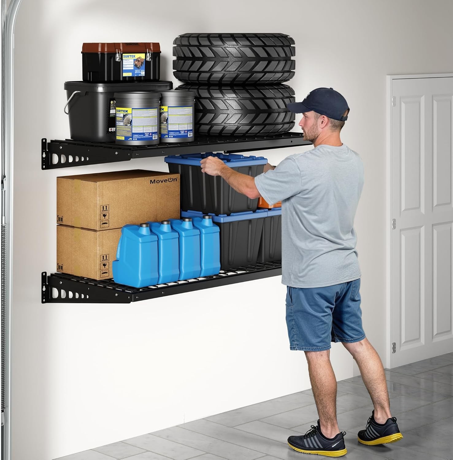 FLEXIMOUNTS 2 Pack 2x4ft Garage Storage 24x48 inch Heavy Duty Bike Wall #R01
