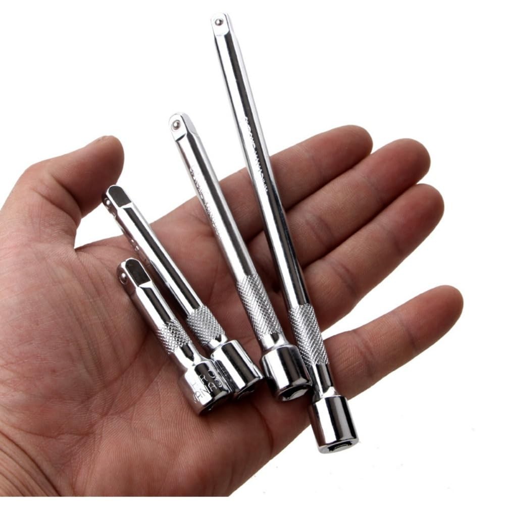 EMSTAR 4PCS 1/4" Drive Socket Extension Bar Set, Silver