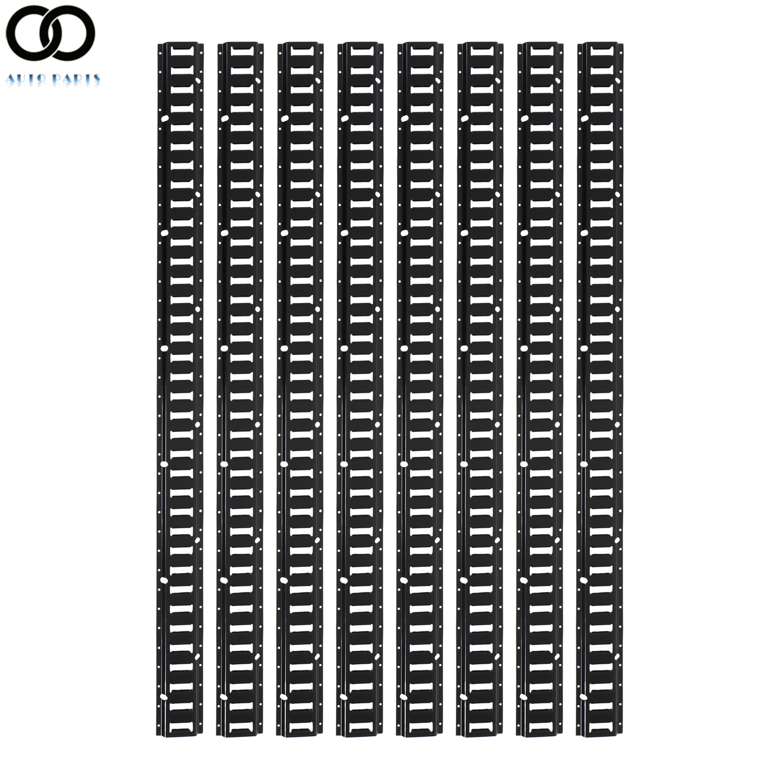 8 Pack 6' E Track Tie Down Rail Kit Powder Coat Black Horizontal For Van Trailer