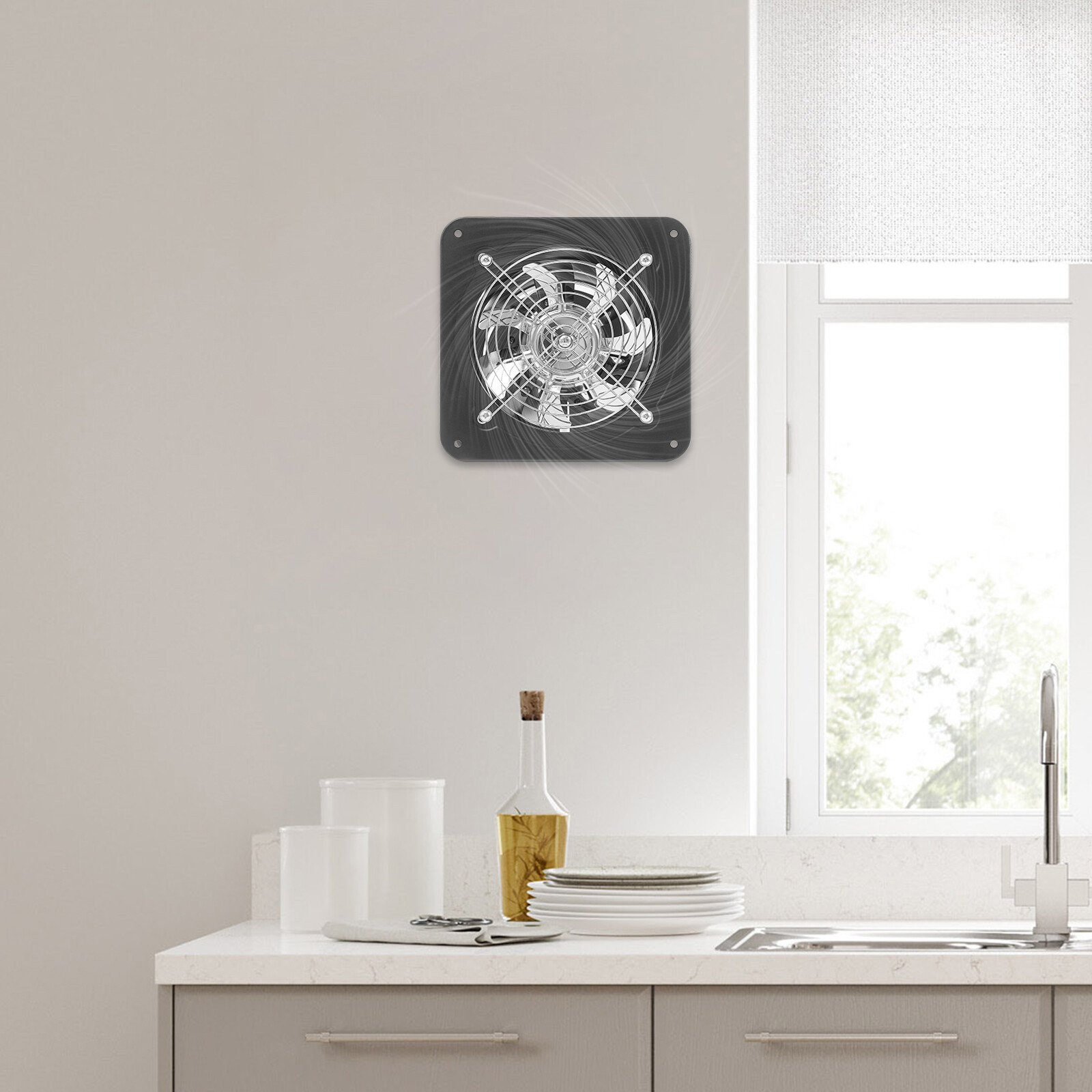 5.9'' High Speed Industrial Iron Exhaust Fan Wall Mounted Exhaust Fan