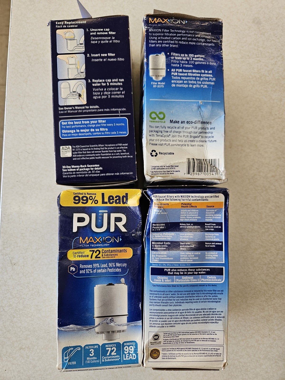 4 PUR MAXion Faucet Refill Replacement Filter Model RF-3375-NEW IN BOX