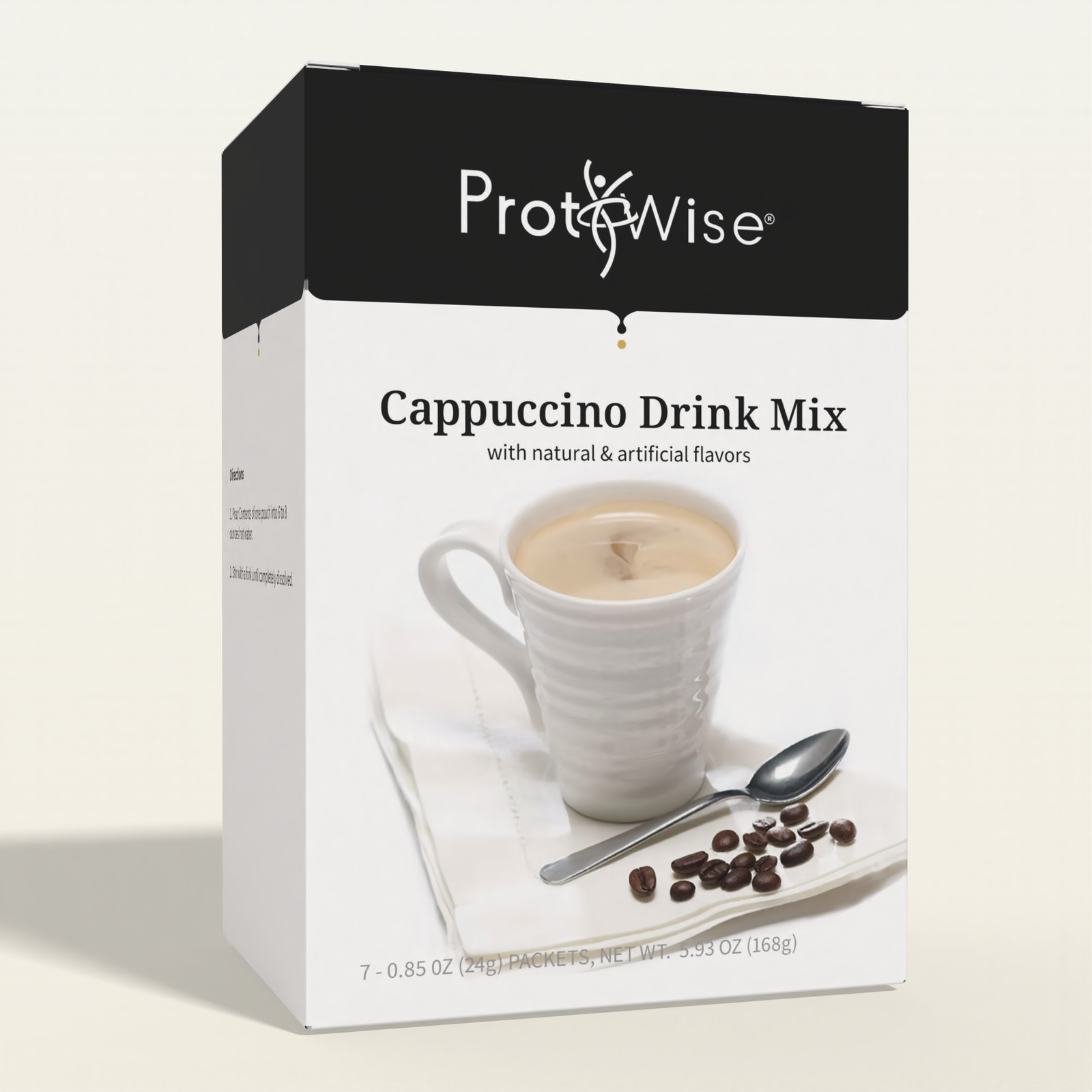 ProtiWise Cappuccino Protein 15g Hot Drink, KETO Friendly Diet, Low Carb 7ct