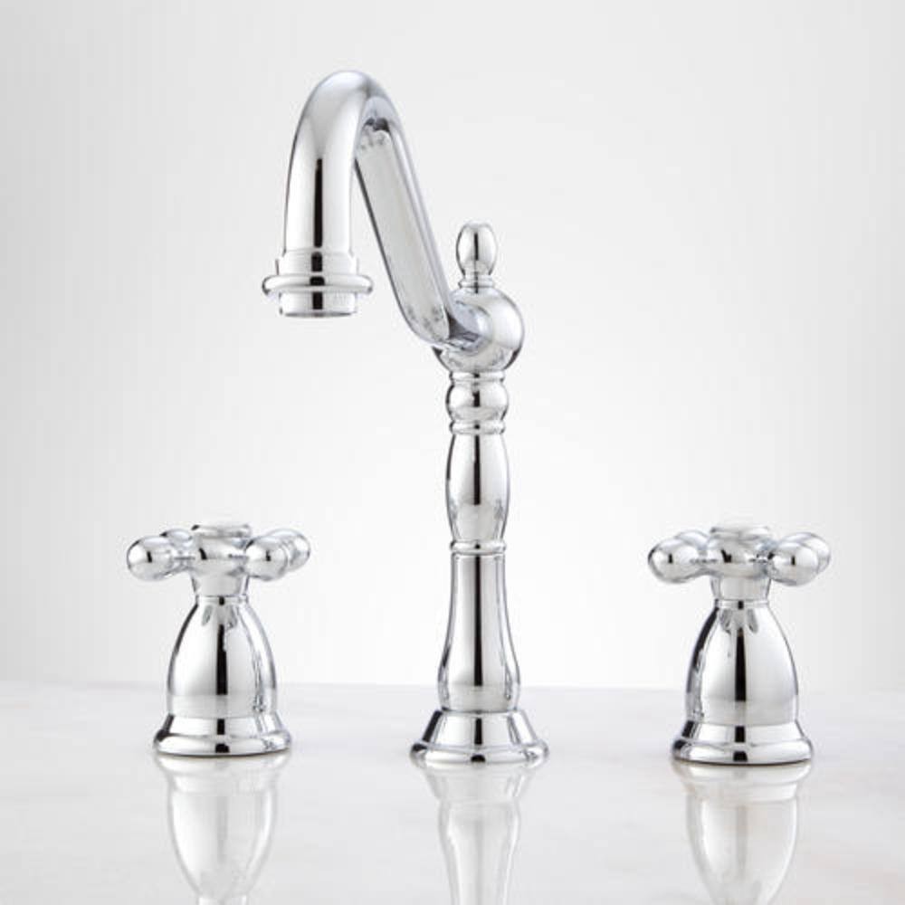 Signature Hardware Victorian Widespread Bathroom Faucet - Lever Handles - Chrome